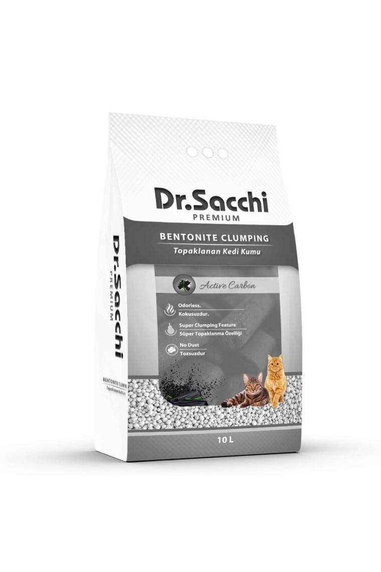 Dr. Sacchi Aktif Karbonlu Topaklanan 10 lt Bentonit Kedi Kumu