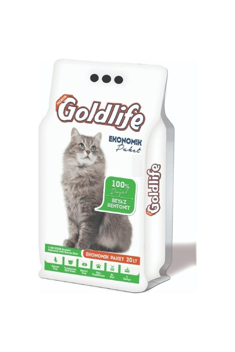 Goldlife Ekonomik Paket Kokusuz İnce Taneli 20 lt Bentonit Kedi Kumu