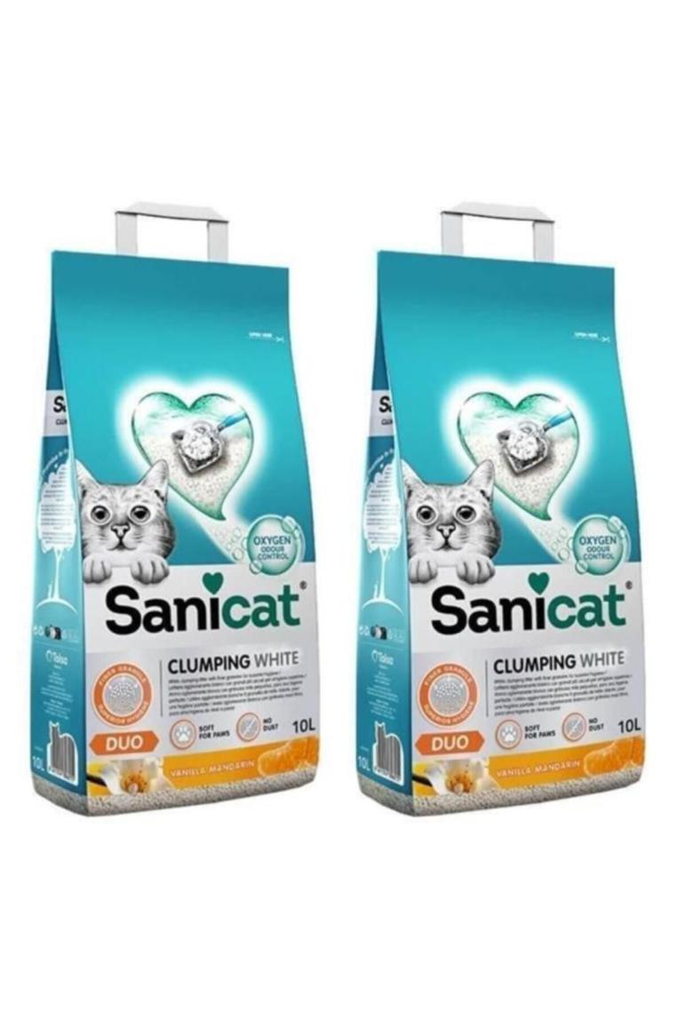 Sanicat Tozsuz Vanilyalı Mandalina Kokulu Kedi Kumu 2 x 10 Lt