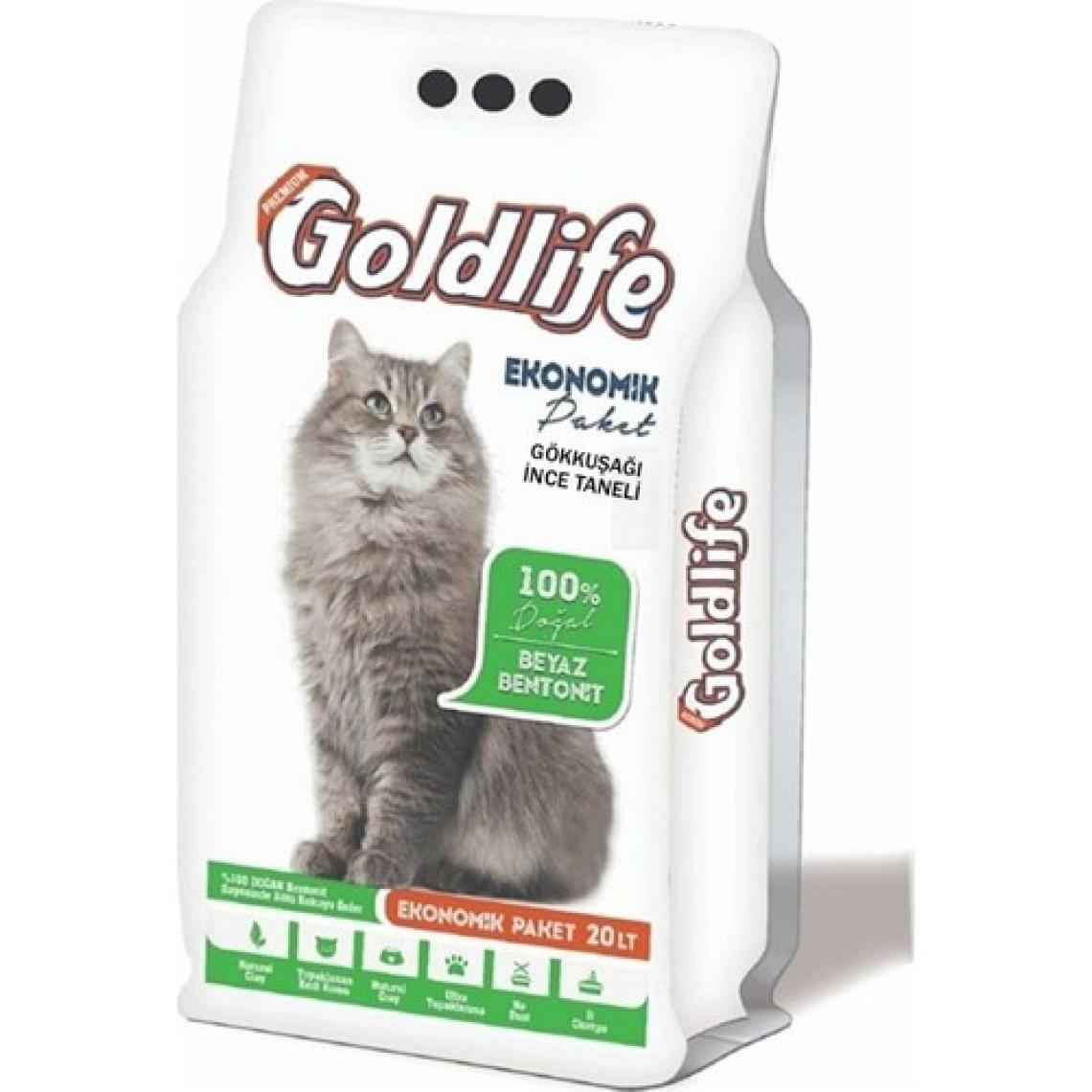 Goldlife Gökkuşağı Ince Taneli Kedi Kumu 20LT.