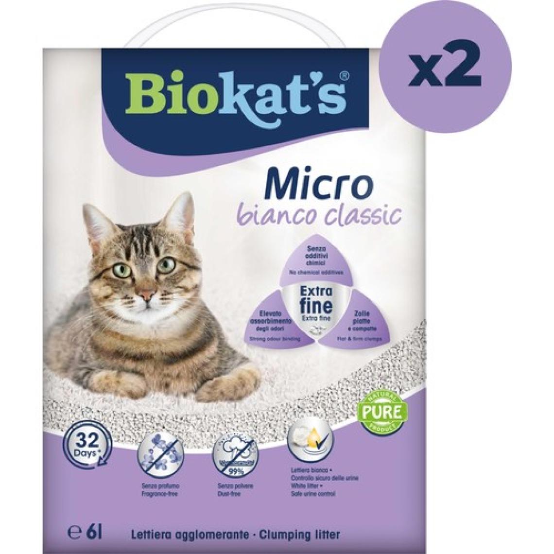 Biokat's  Kedi Kumu Micro Bianco Classic  6 lt 2 Adet