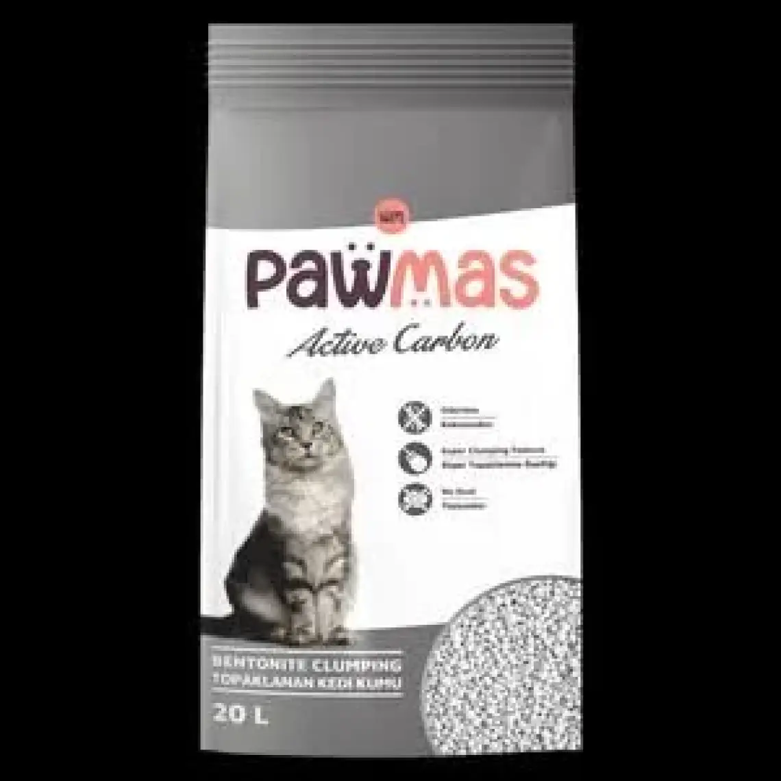 Pavmas Aktif Karbonlu Bentonit Kedi Kumu 20LT