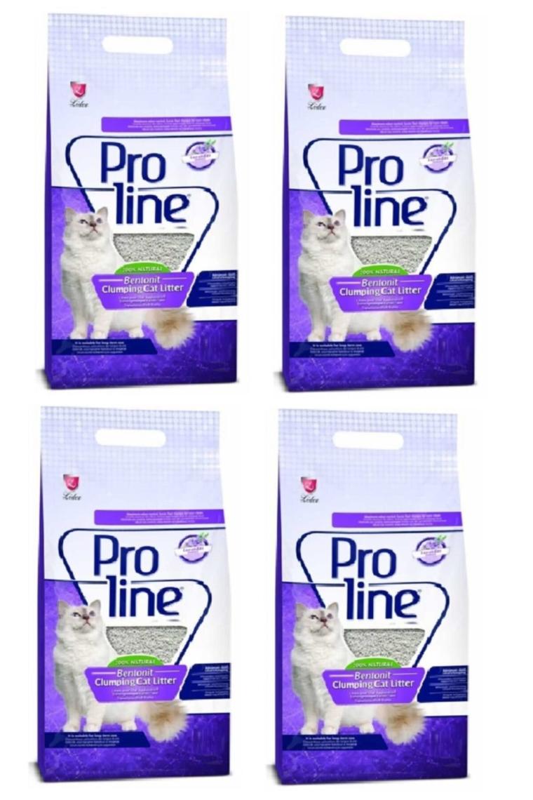 Proline Lavanta Kokulu Topaklanan 5 lt 4'lü Bentonit Kedi Kumu