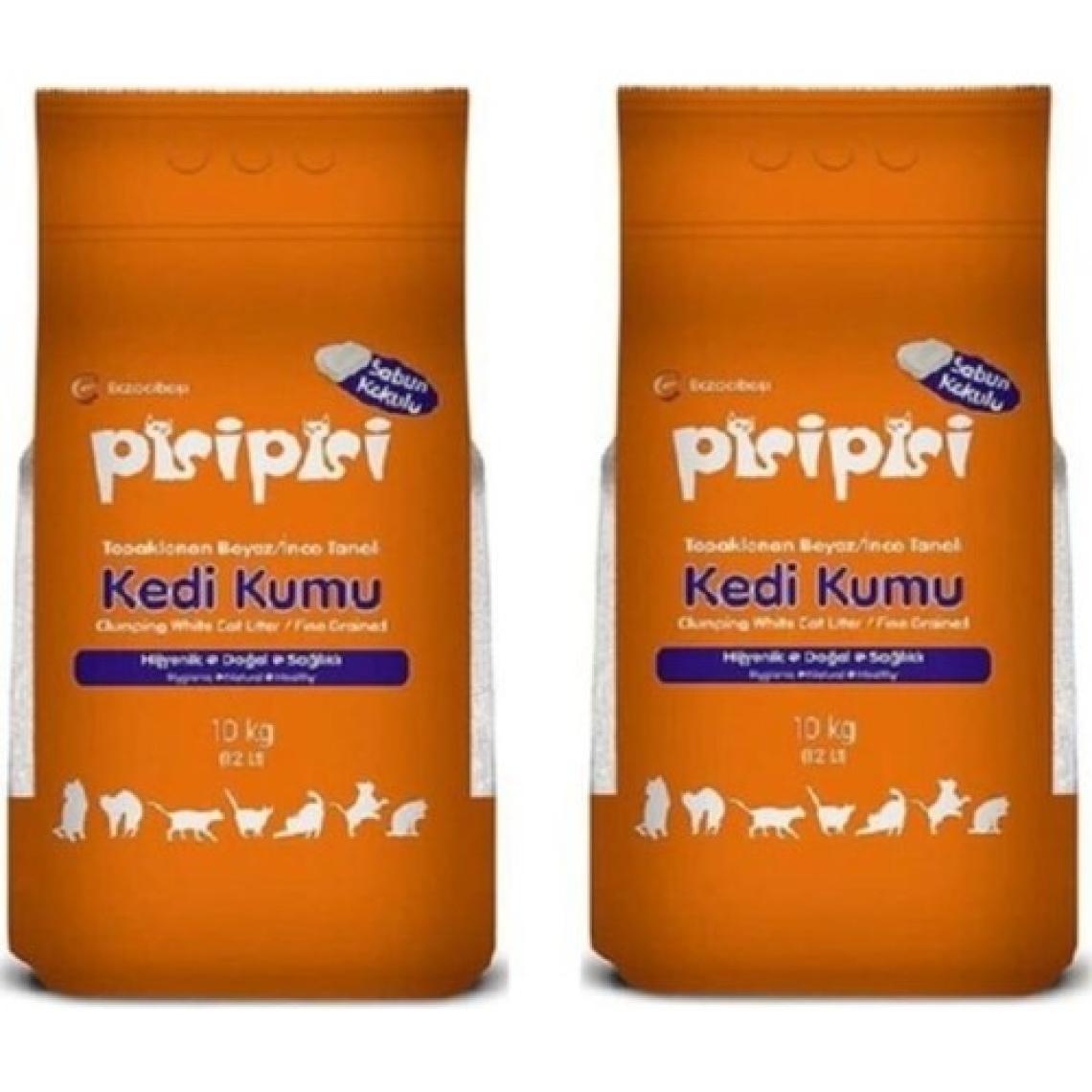 Pisi Pisi Sabunlu Topaklanan Bentonit İnce Taneli Kedi Kumu 10 Kg 2 Adet