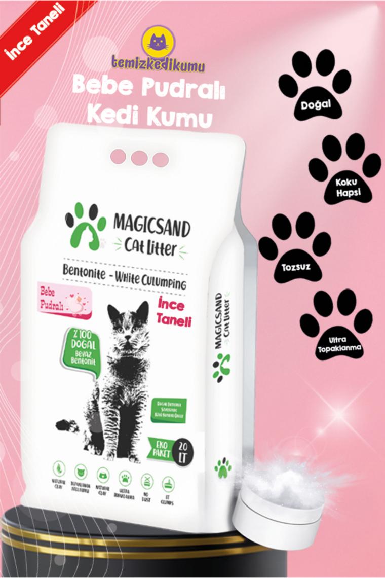 Magicsand Cat Litter Bebek Pudralı İnce Taneli Kedi Kumu 20 l