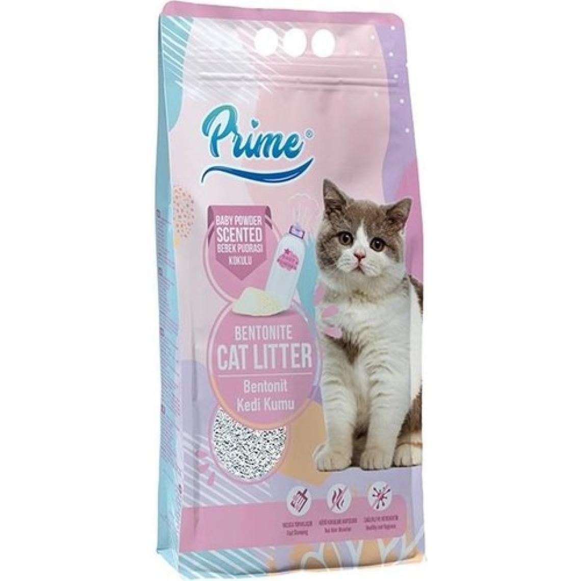 Prime Bentonit Bebek Pudralı Kokulu Topaklaşan Ince Kedi Kumu 5 Lt