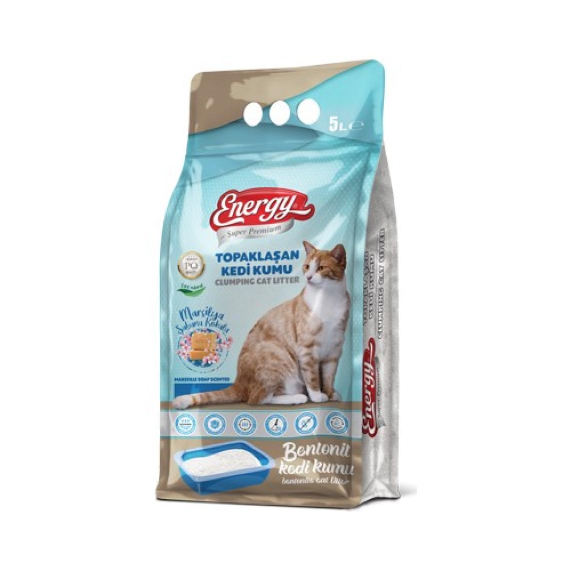 Energy Topaklaşan Kedi Kumu Marsilya Sabunu Kokulu 5 L