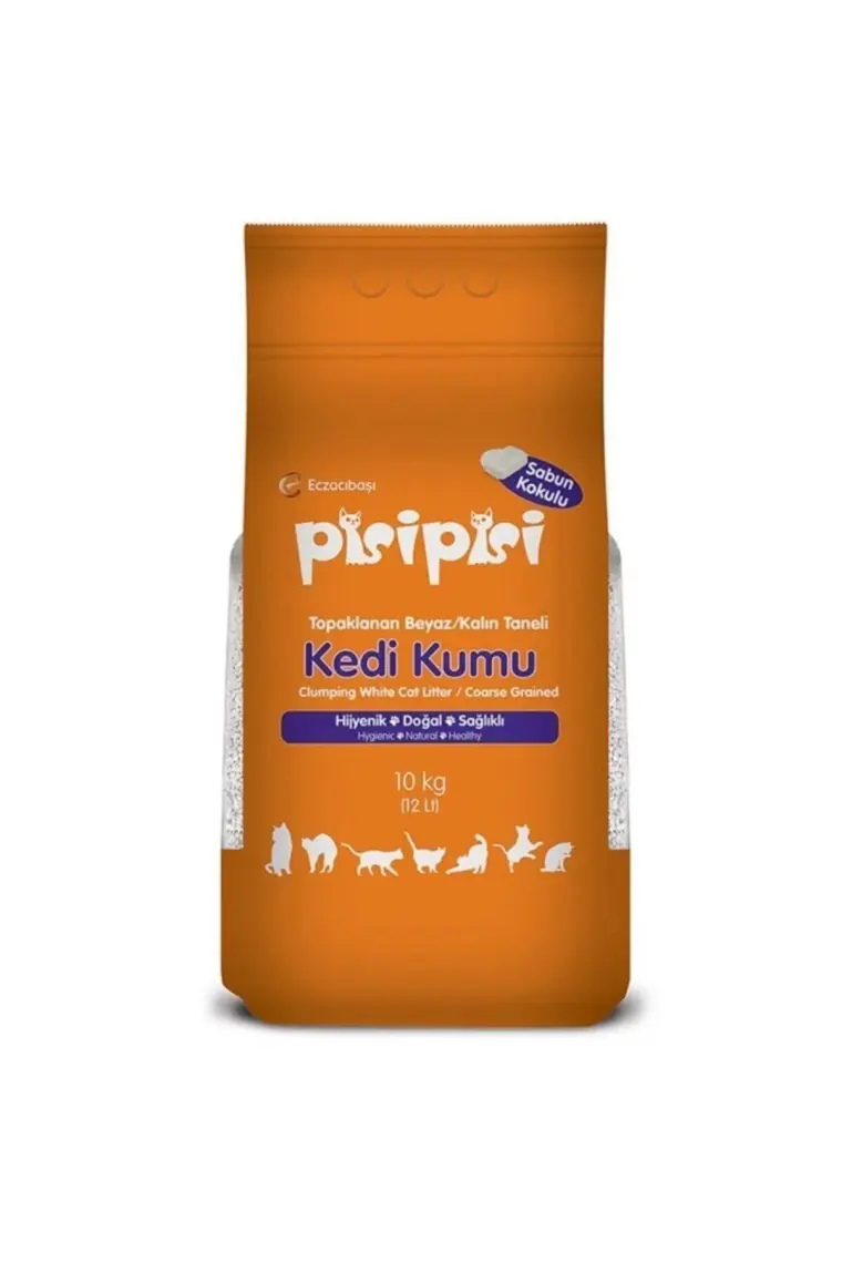 Pisipisi Sabun Kokulu Kalın Taneli Topaklanan Kedi Kumu 10 Kg
