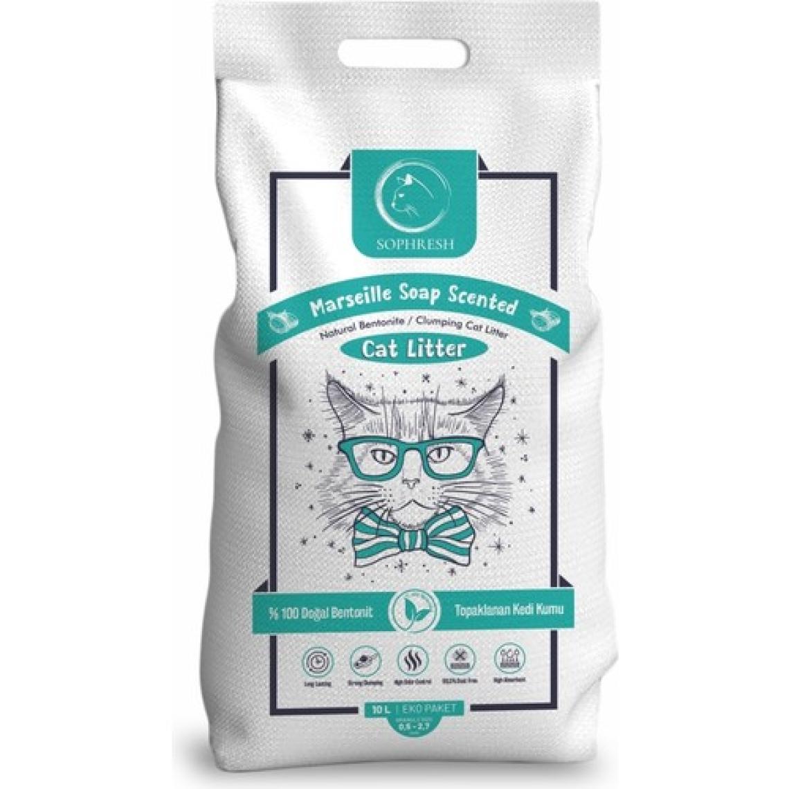 Sophresh MS250 Marsilya Kokulu Topaklanan Kedi Kumu 10 Lt Cat Litter