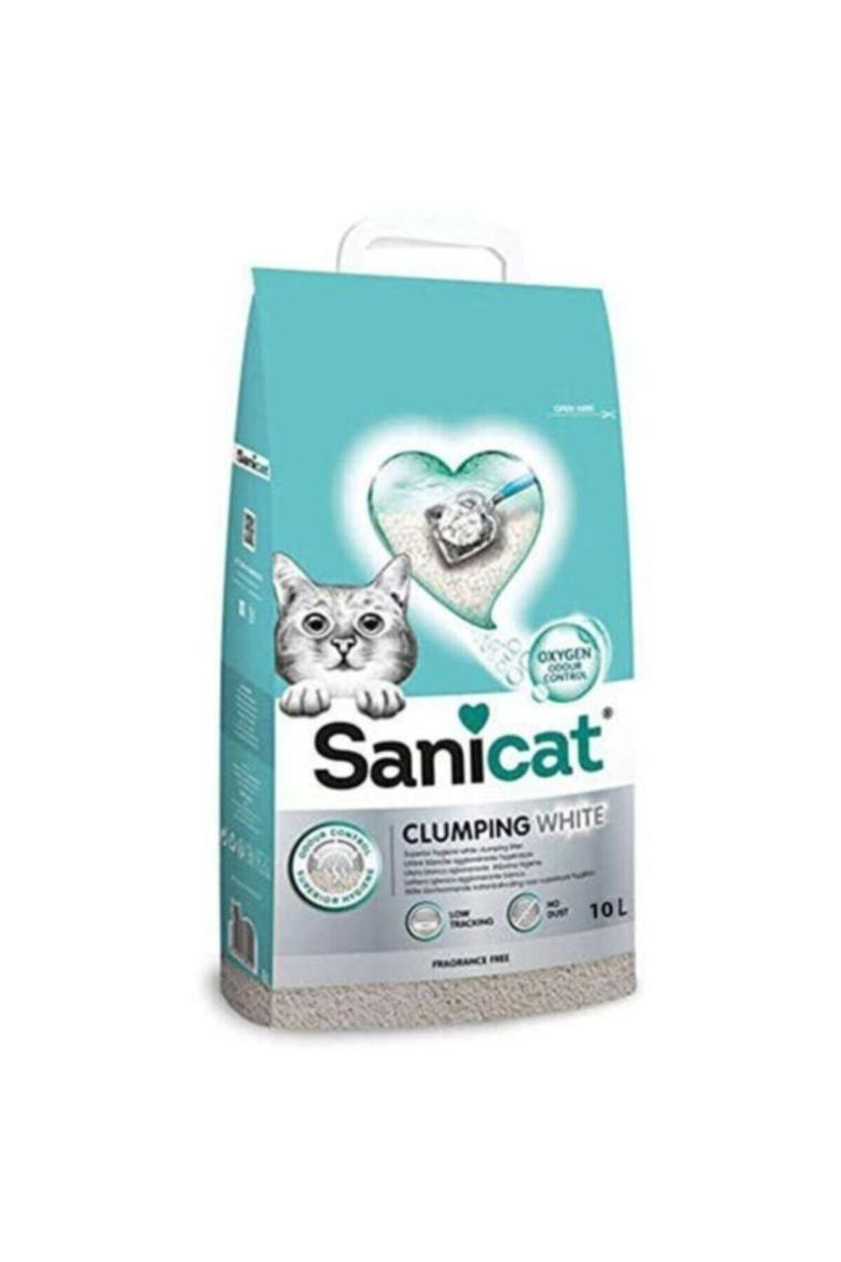 Sanicat Clumping White Cotton Fresh 10 lt Bentonit Kedi Kumu