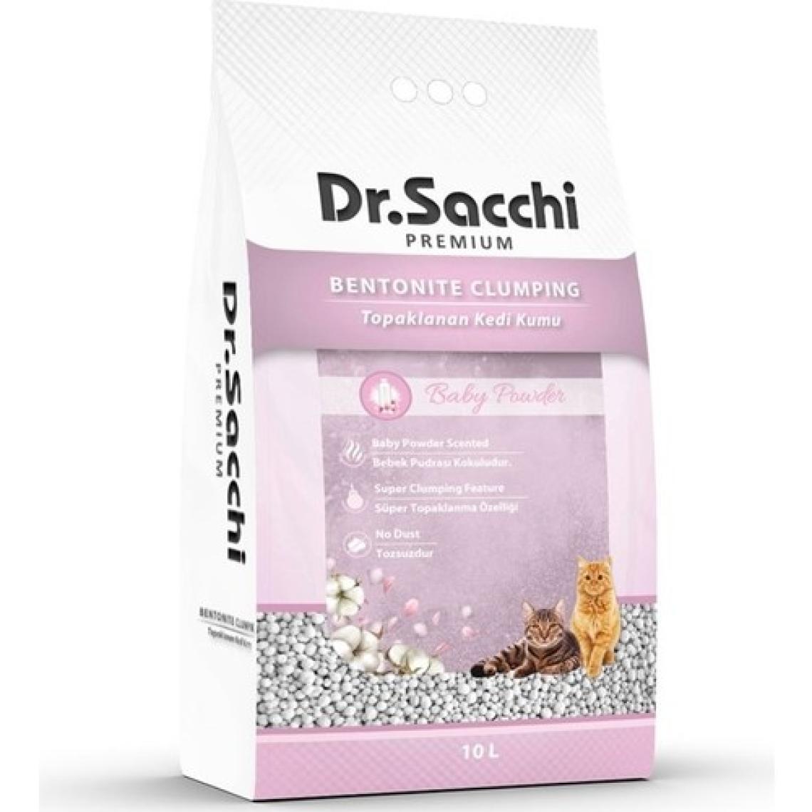 Dr. Sacchi Bebek Pudralı Topaklanan 10 lt Bentonit Kedi Kumu