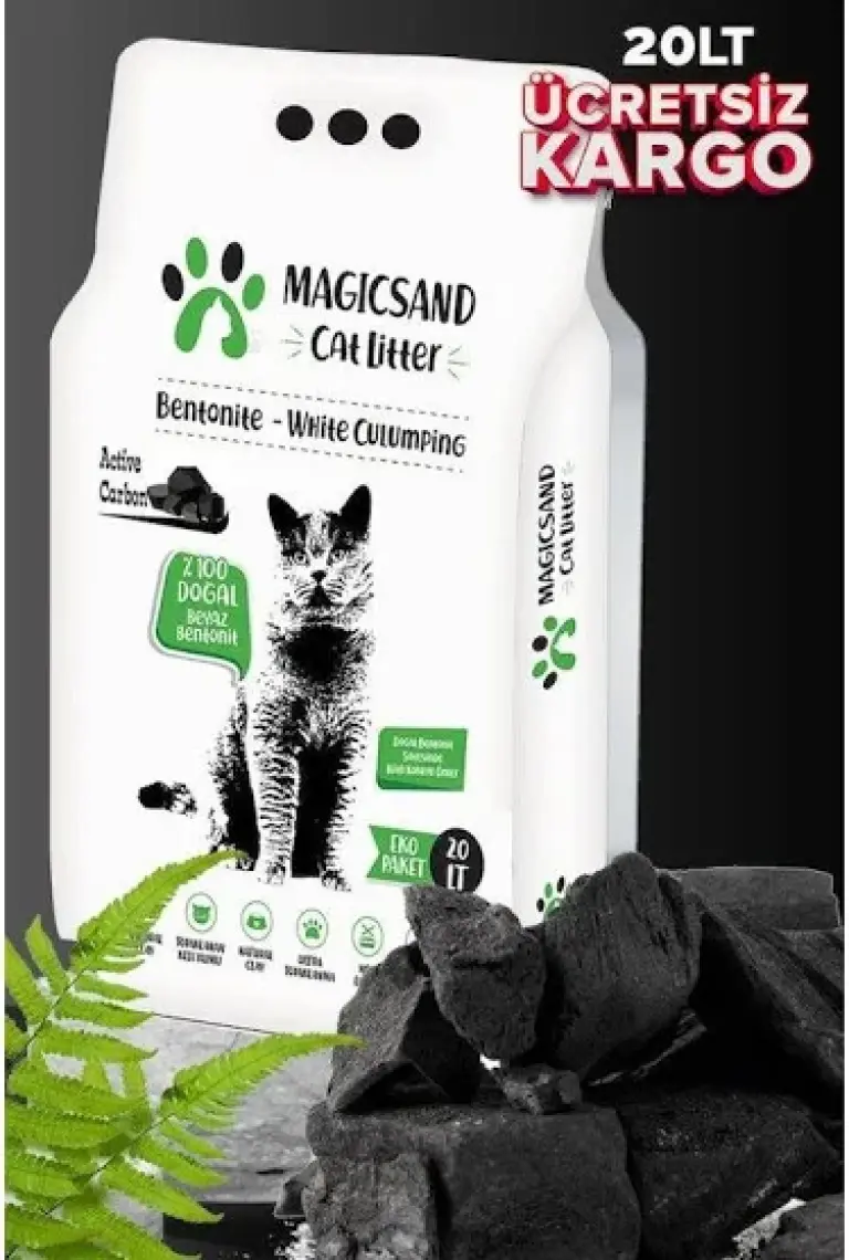 Magicsand Magic Sand Cat Litter Active Carbon Kedi Kumu Kalın Taneli 20 Lt