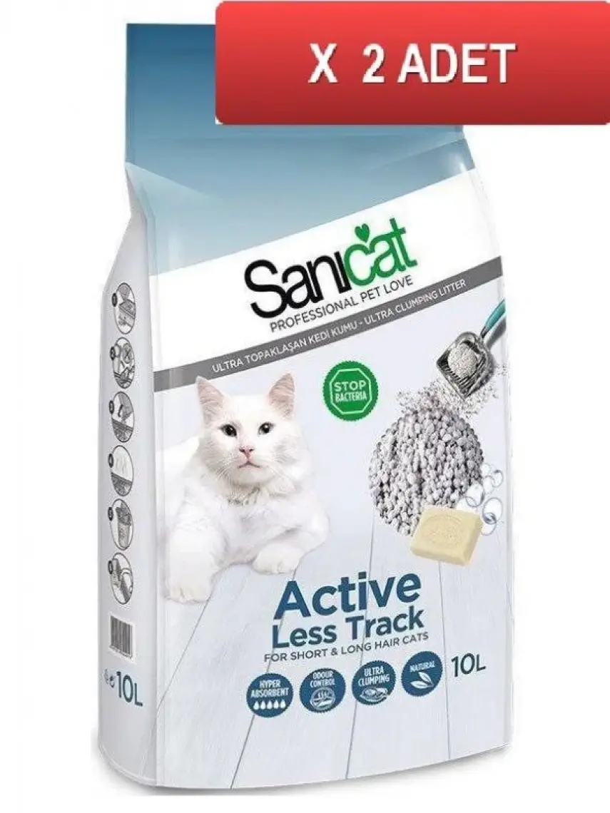 Sanicat Active Marsilya Sabun Kokulu İnce Taneli Kedi Kumu 2 x 10 l