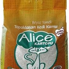 Alice Kalın ve Beyaz Taneli Topaklaşan Pudra Kokulu Kedi Kumu 10 lt.