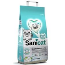 Sanicat Clumping White Cotton Fresh Oksijen Kontrol Bentonit 20 lt Kedi Kumu