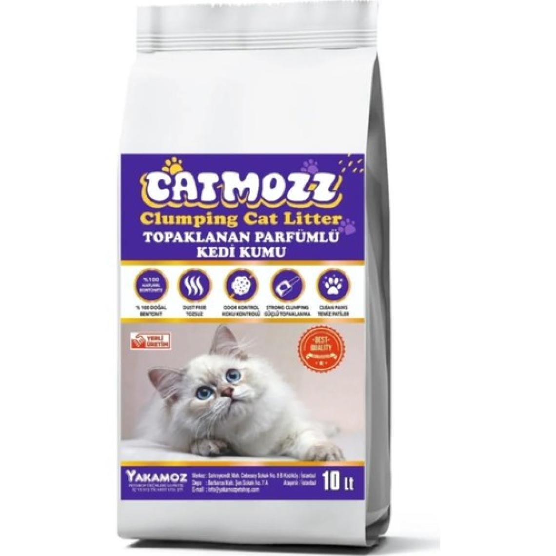 Catmozz Premium Topaklanan Ince Taneli Özel Parfümlü Bentonit Kedi Kumu 10 Lt