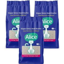 Alice Süper Emici Kalın Taneli Kedi Kumu 3'lü Eko Paket 21 Lt.