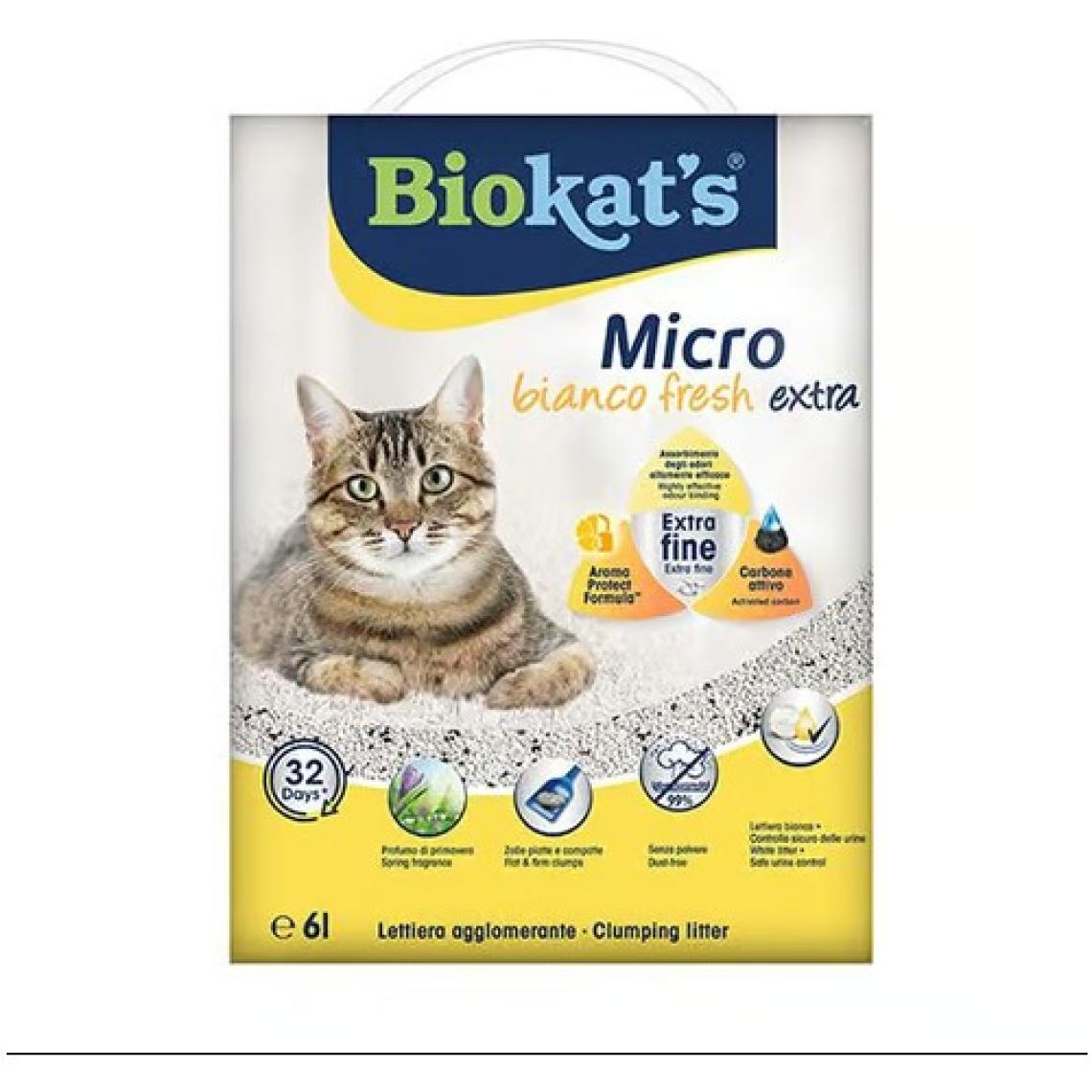 Biokat's Micro Fresh Extra Bahar Kokulu Aktif Karbonlu Topaklanan Doğal Kedi Kumu 6 Lt
