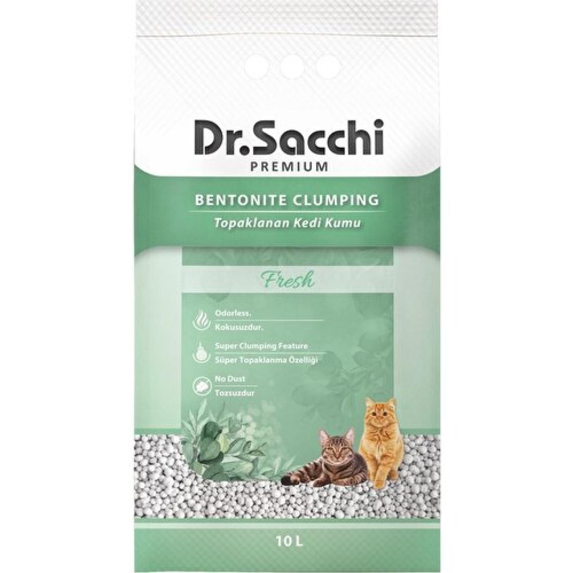 Dr. Sacchi Fresh Kokulu Topaklanan 10 lt Bentonit Kedi Kumu