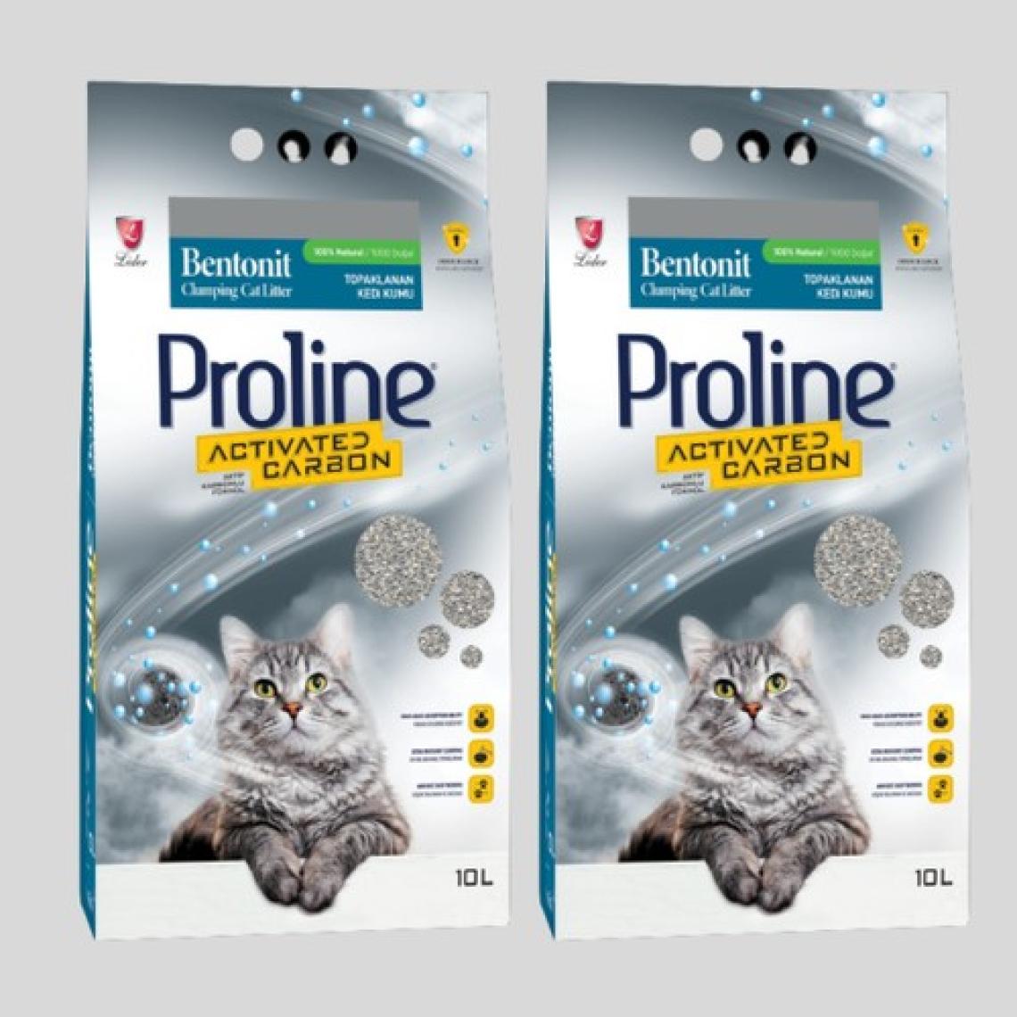 Pro Line Aktif Karbonlu Topaklanan Kedi Kumu 10LT 2 Adet