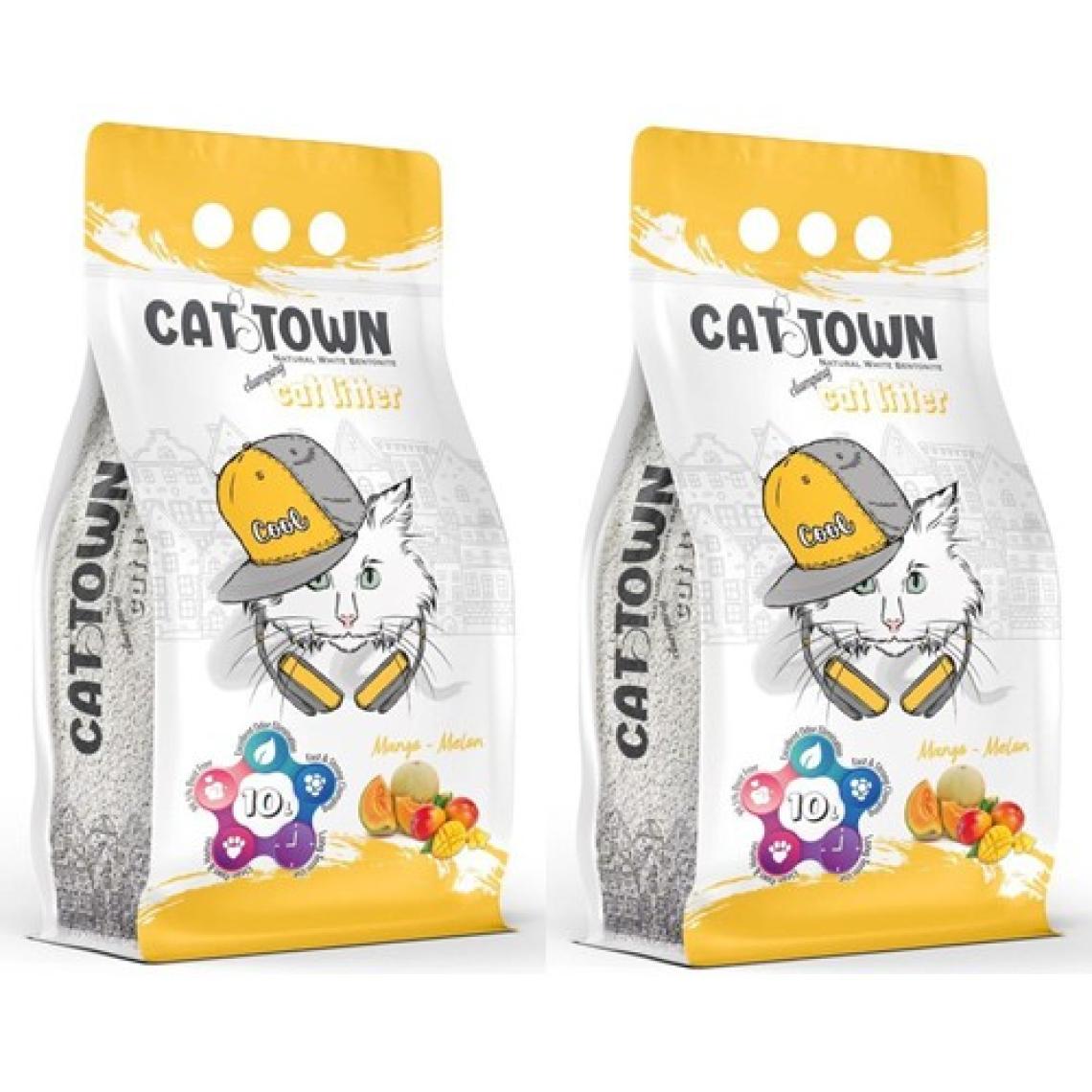 Cat Town Mango ve Kavun Kokulu Bentonit Ince Taneli Kedi Kumu 10 Lt x 2 Adet
