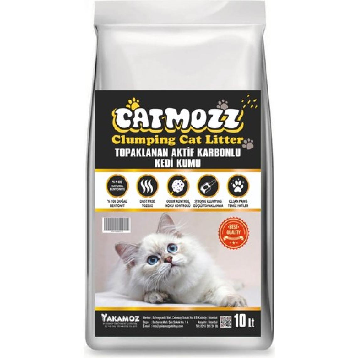 Catmozz Aktif Karbon Topaklanan Kedi Kumu 10 Lt
