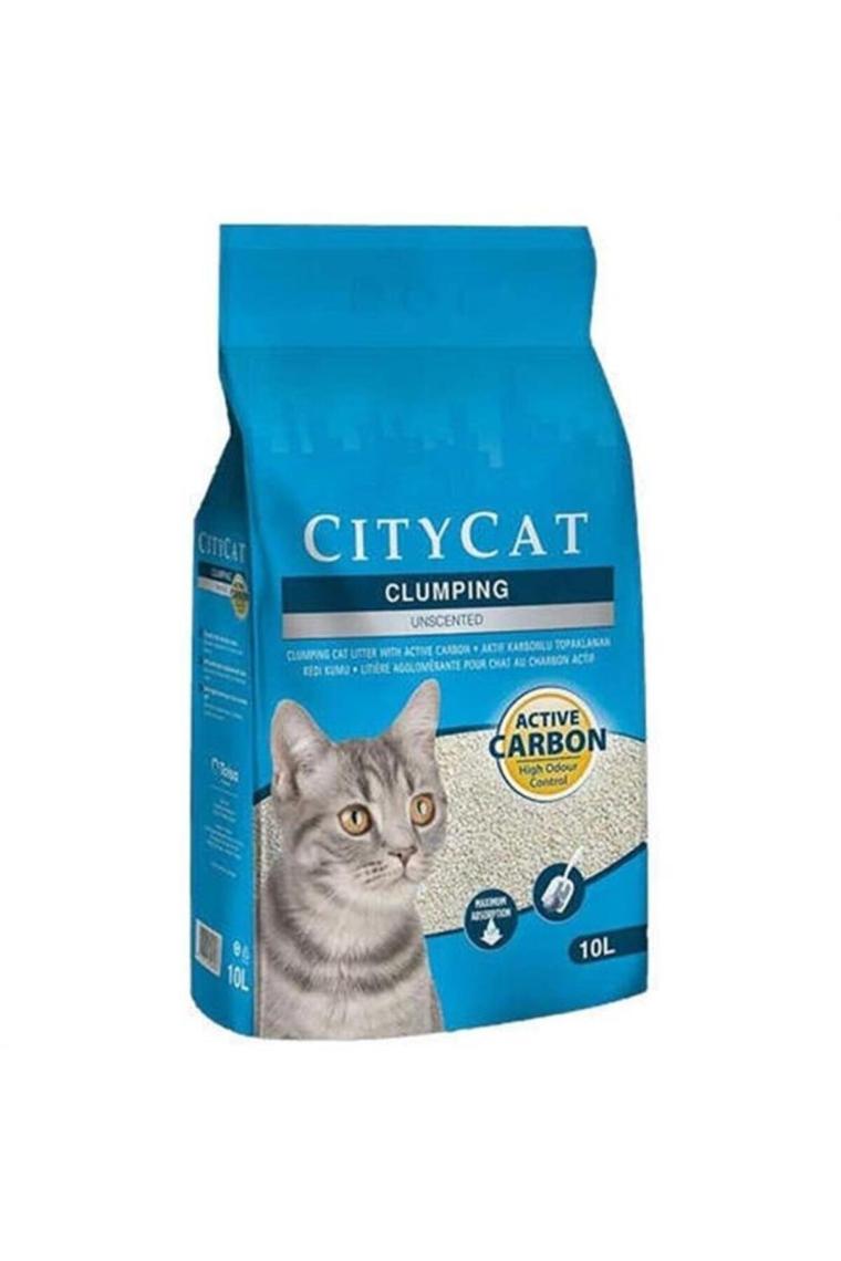 City Cat Aktif Karbonlu Topaklanan Kedi Kumu 10 Lt