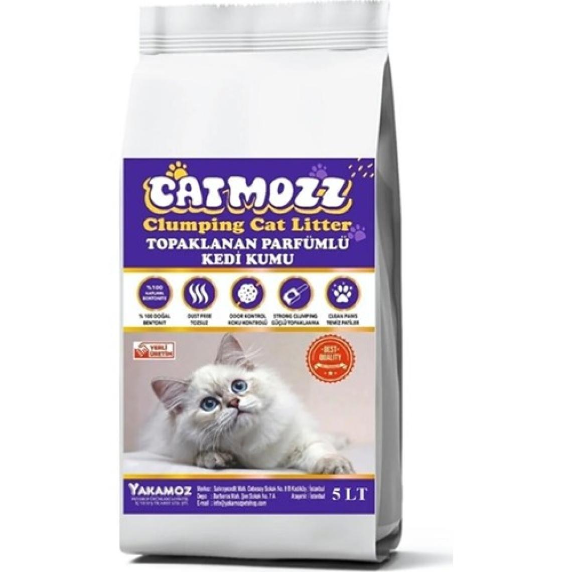 Catmozz Premium Topaklanan Özel Parfümlü Bentonit Kedi Kumu 5 Lt