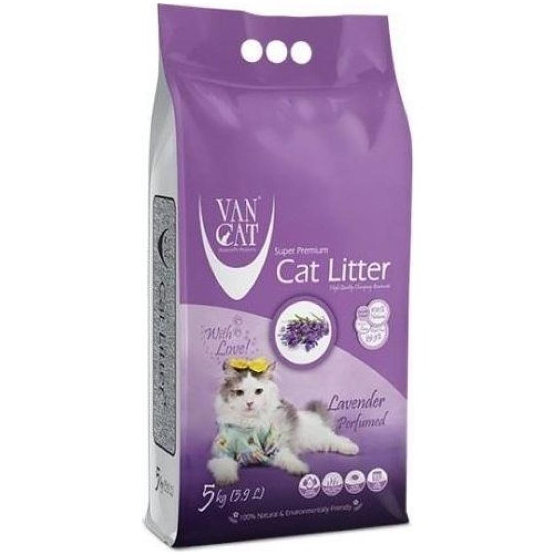 Vancat İnce Topaklaşan Kedi Kumu Lavanta Kokulu 5 kg