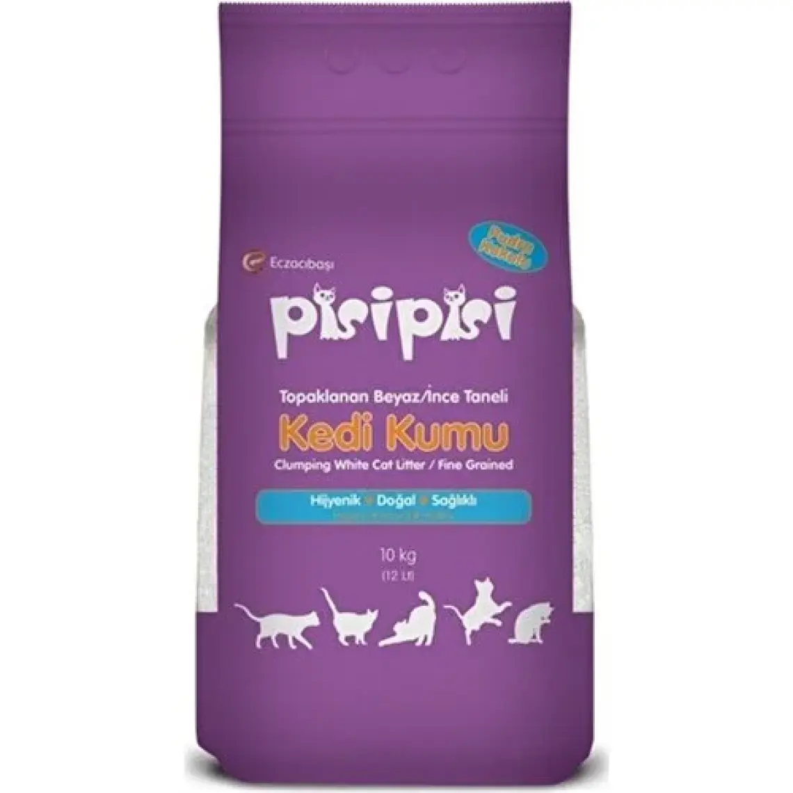Pisipisi Topaklaşan Pudra Kokulu İnce Taneli 10 kg / 12 lt Kedi Kumu