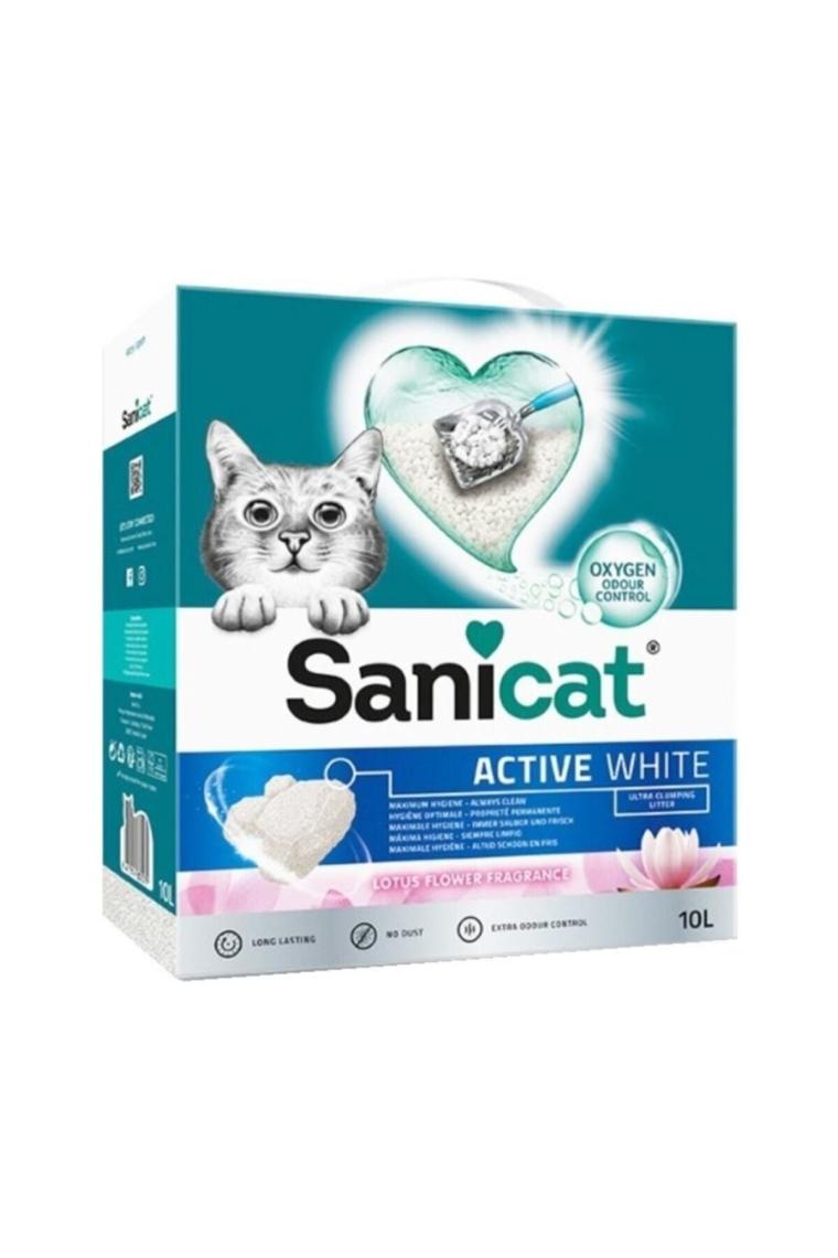 Sanicat Active White Lotus Flower 10 lt Bentonit Kedi Kumu