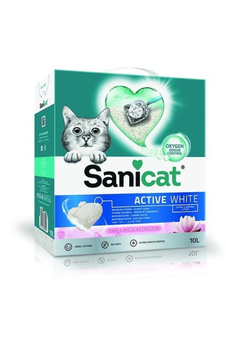 Sanicat Active White Lotus Flower 10 lt Bentonit Kedi Kumu