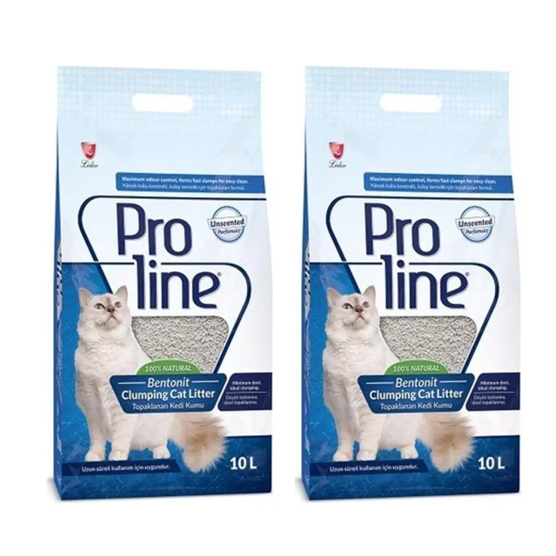 Pro Line Parfümsüz Topaklanan Kedi Kumu 10 Lt (2 Adet)