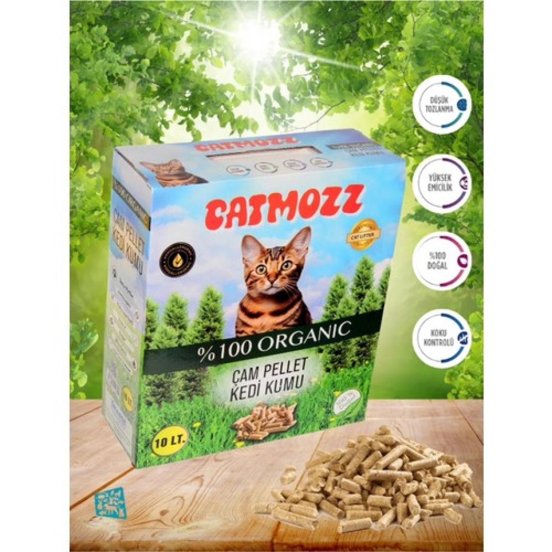 Catmozz Doğal Organik Çam Peleti Kedi Kumu 10 Lt x 2 Adet