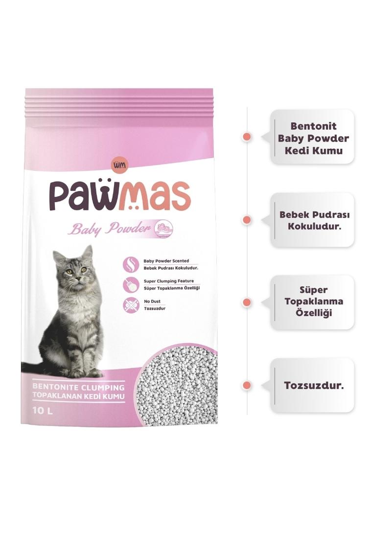 Bebek Pudrası Kokulu Bentonit Kedi Kumu 10 Lt