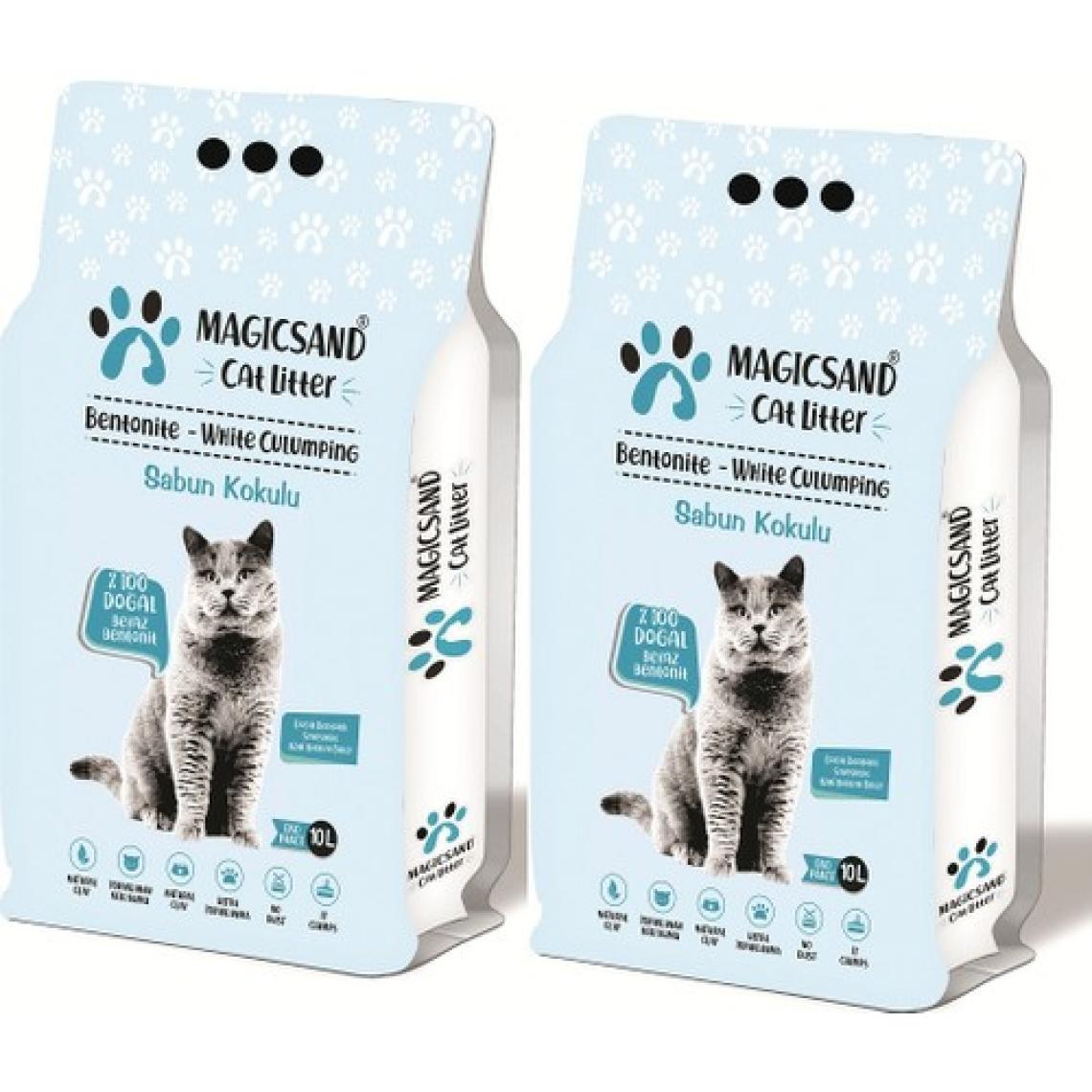 Magicsand  Marsilya Sabun Kokulu Kedi Kumu 10 Lt * 2 Kalın Taneli