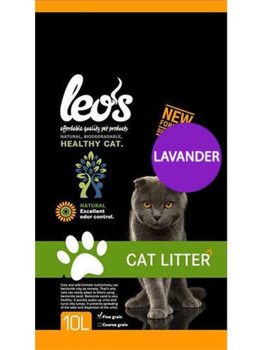 Leos Cat Litter Lavanta Kokulu İnce Bentonit Kedi Kumu 10 Lt