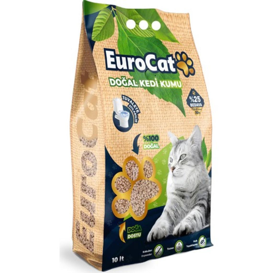 Eurocat Hızlı Topaklaşan Doğal Kedi Kumu 10 Lt 3.75 kg