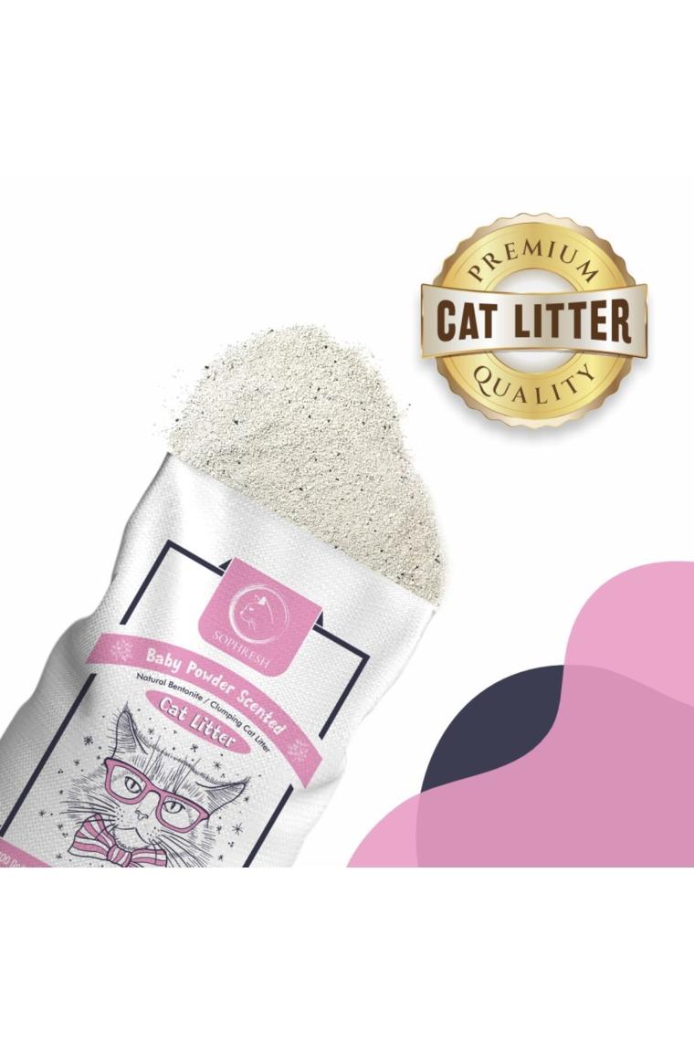 Sophresh BS250 Bebek Pudrası Kokulu Topaklanan Kedi Kumu 20 Lt Cat Litter