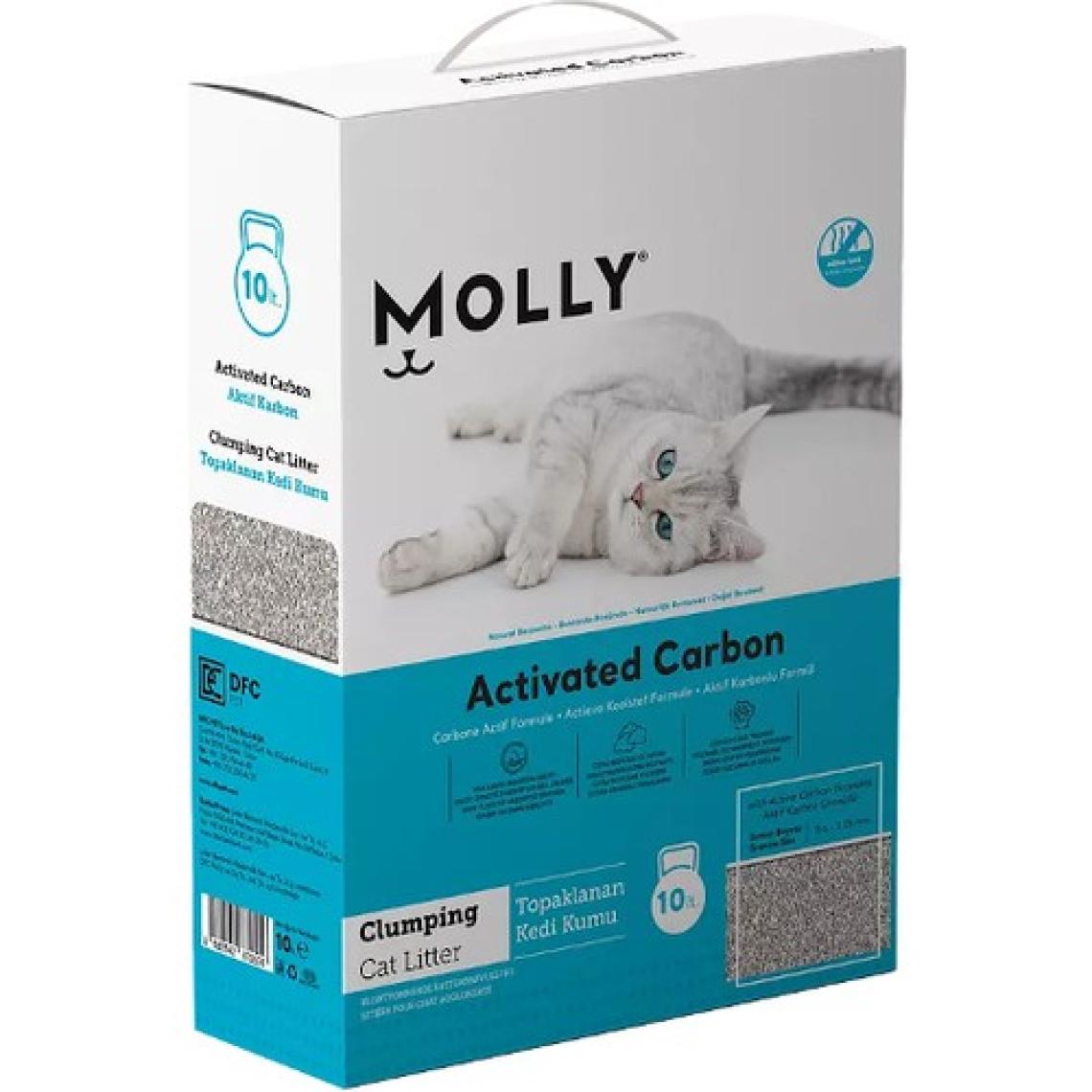 Molly Aktif Karbonlu Topaklanan Kedi Kumu 10 Lt