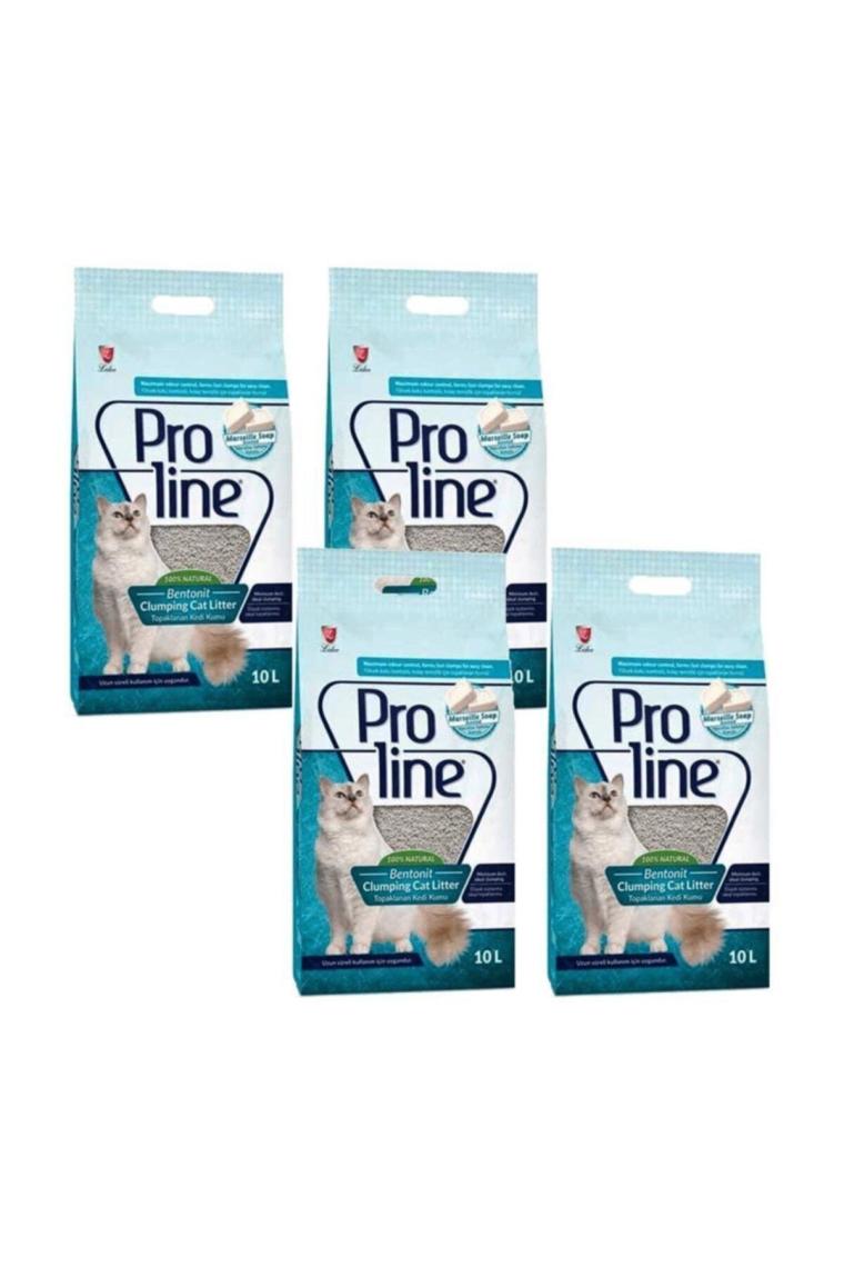 Proline Marsilya Sabunlu Topaklanan 10 lt 4'lü Bentonit Kedi Kumu