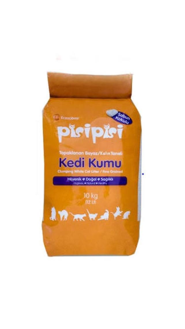 Pisipisi Ince Taneli Sabunlu Kedi Kumu 10 kg (12 Lt)