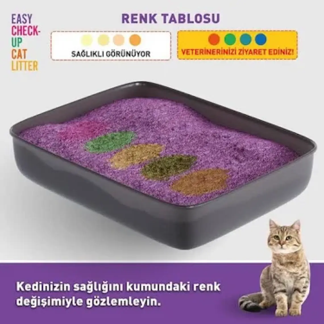 Metapet Renk Değiştiren, Erken Teşhis Akıllı Kedi Kumu, Yavru Kedilere Uygun, Doğal Tozsuz Bentonit, 2,6 Litre