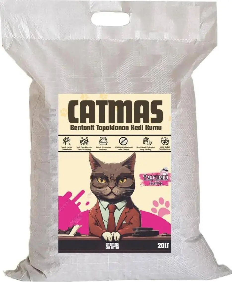 Maskotpet Catmas Parfümlü Bentonit Kedi Kumu 20 L