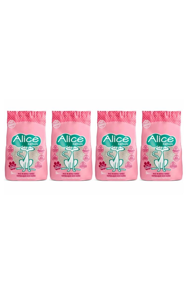 Alice Kartopu Topaklaşan Ince Taneli Kedi Kumu 4x5 Lt.