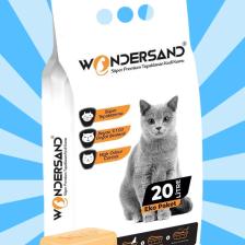 Wondersand 20 Lt Beyaz Bentonit Ince Tane Sabun Kokulu Süper Topaklanan Premium Kedi Kumu