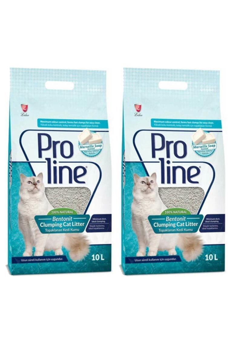 Proline Marsilya Sabunlu Topaklanan 10 lt 2'li Bentonit Kedi Kumu
