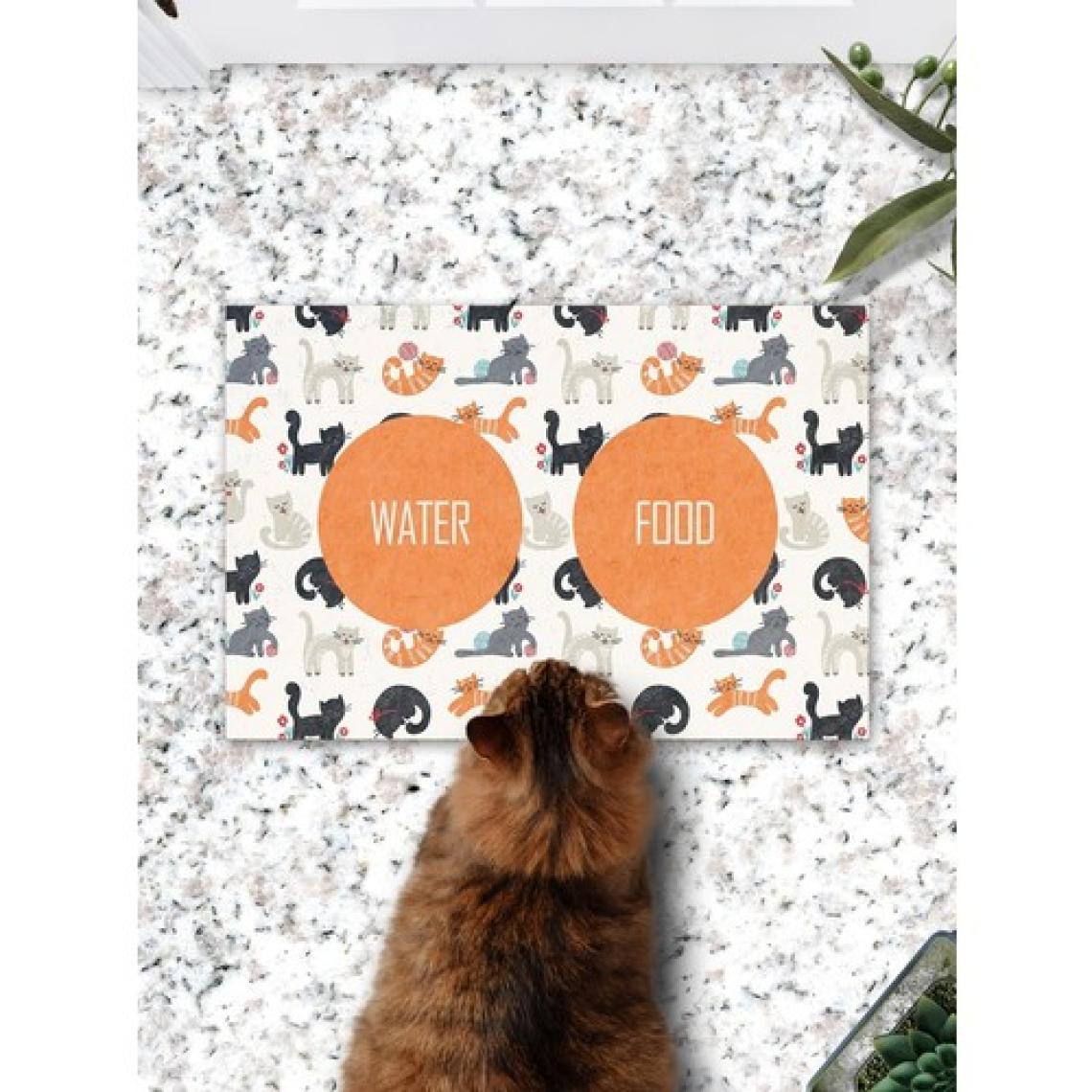 PatiPeti Sevimli Kediler Kedi Köpek Mama Paspası ve Beslenme Altlığı 45X70CM