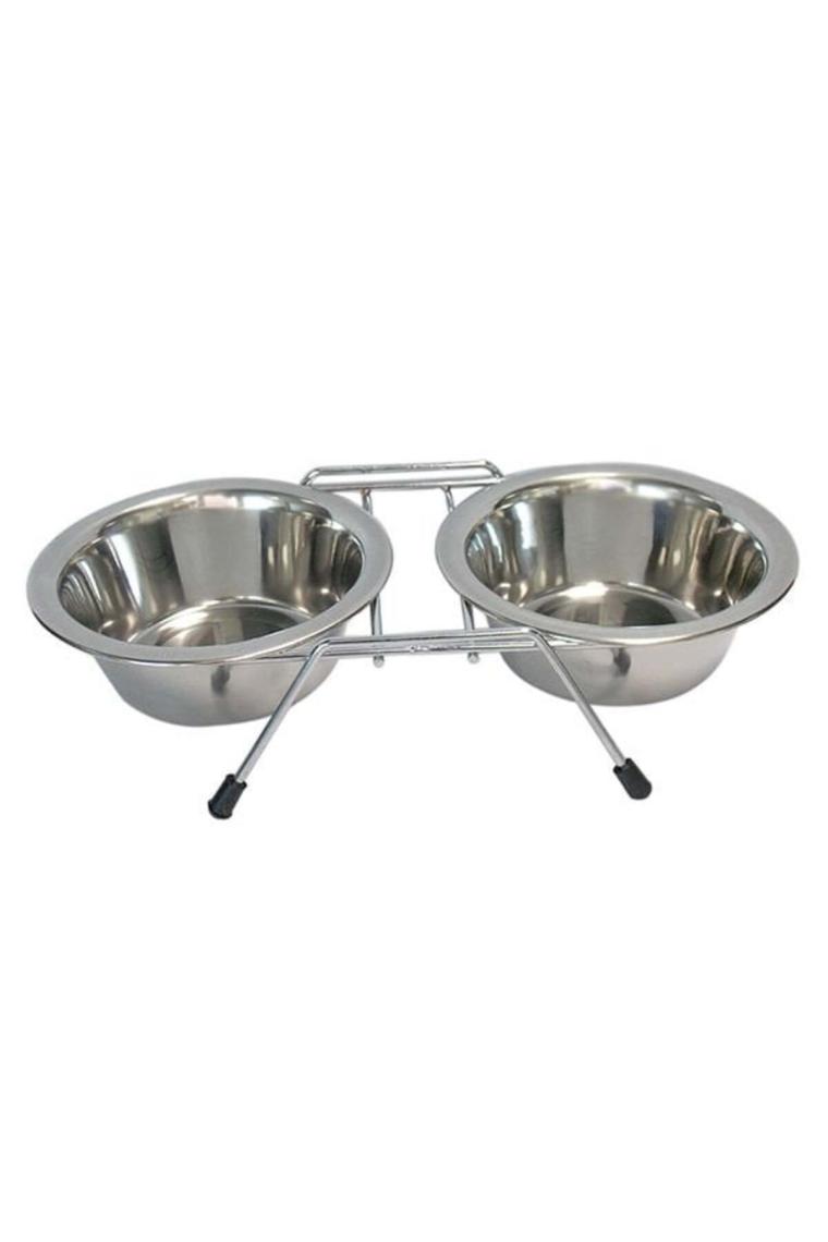 Tommy Tel Ayaklı İkili 10 oz Köpek Mama Kabı