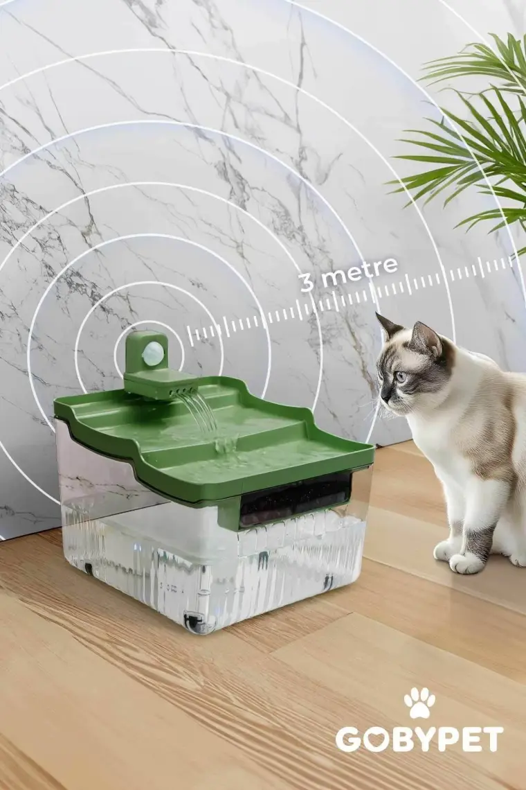 Hareket Sensörlü Sessiz Kedi Su Sebili, Sensörlü Kedi Su Pınarı, Kedi ve Köpek Su Sebili
